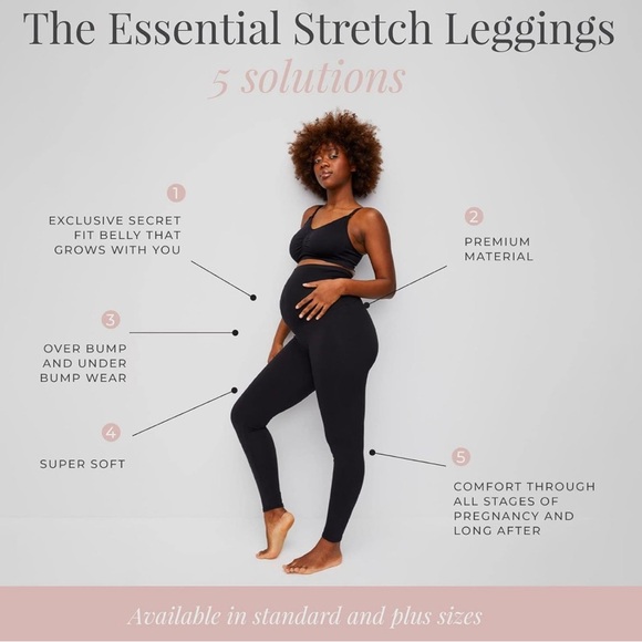 Essential Stretch Over the Belly Leggings Full Length NWT - Picture 3 of 4